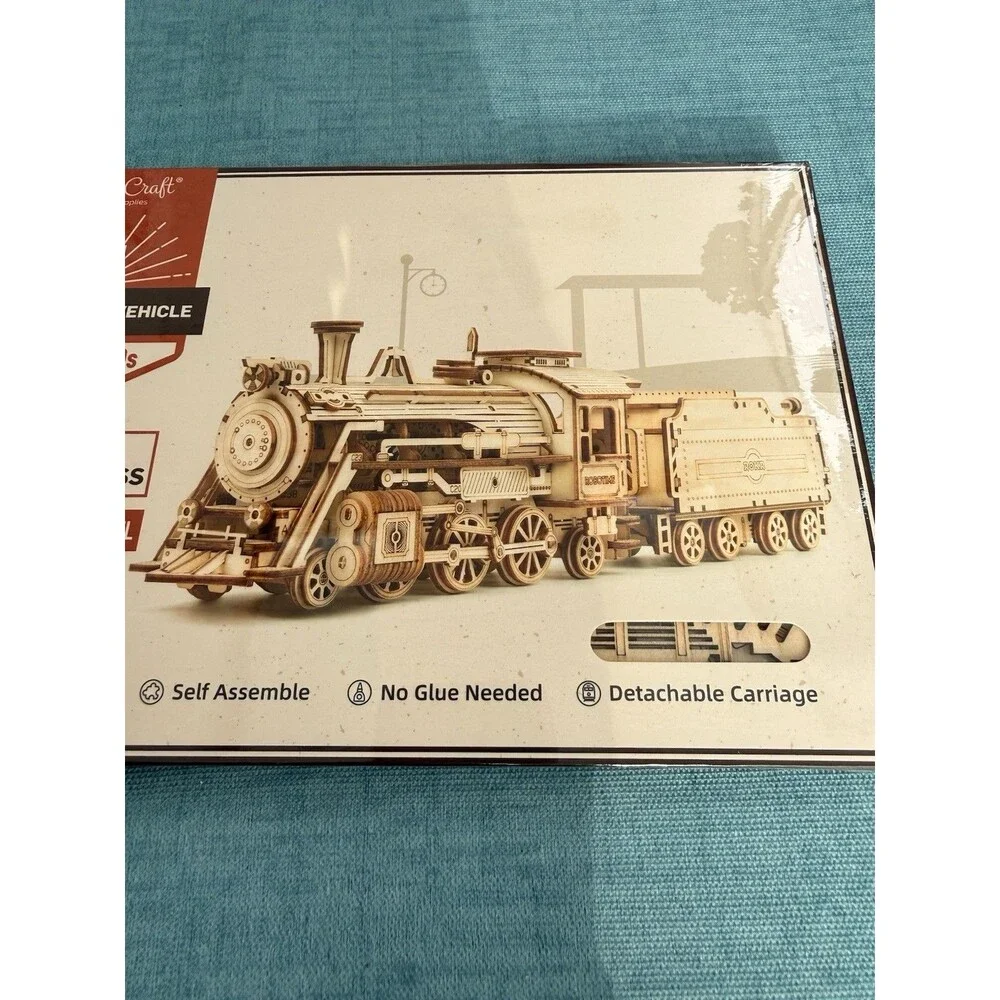 Rokr 3D Wooden Puzzle 1860s Prime Steam Express Train New/Sealed 1:80 Scale